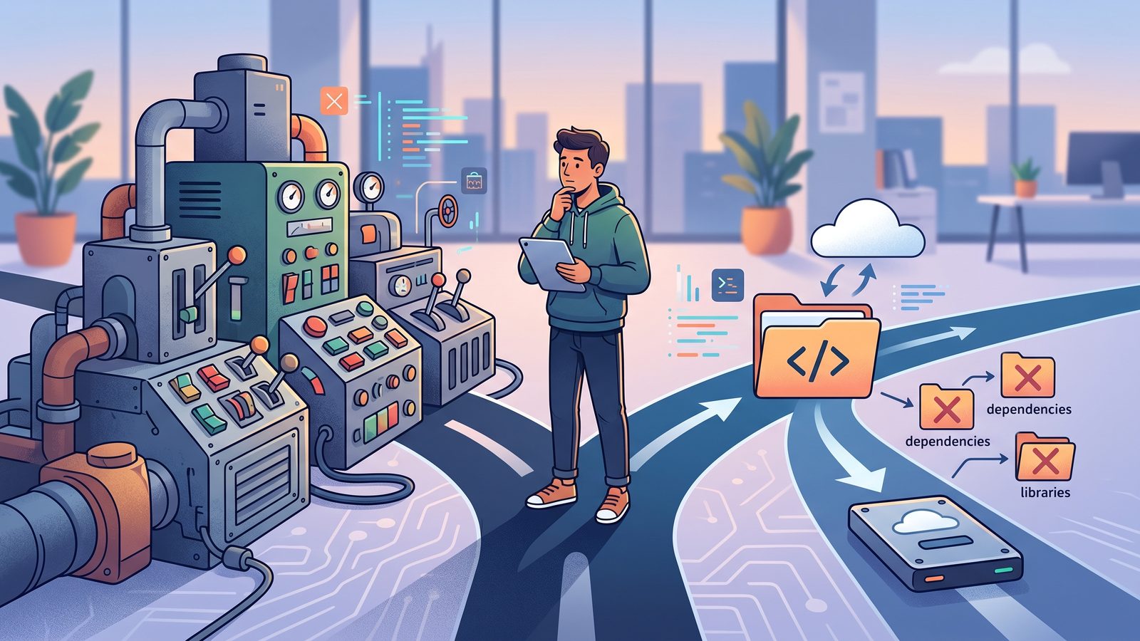 Developer choosing between a comprehensive sync tool and a focused developer sync tool