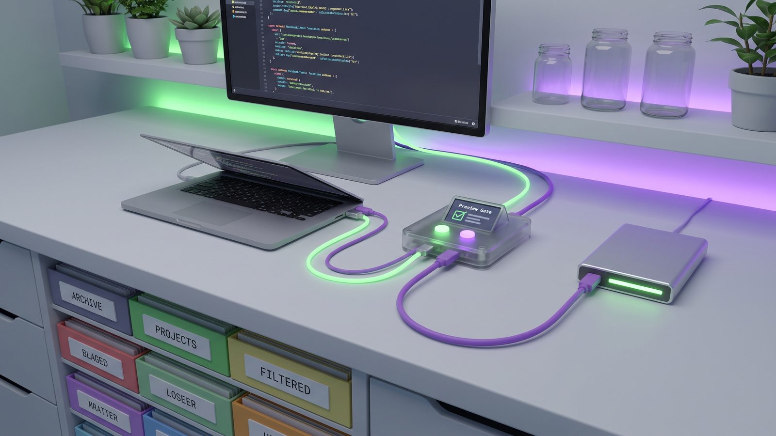Organized Mac developer backup workflow after rsync dry-run review