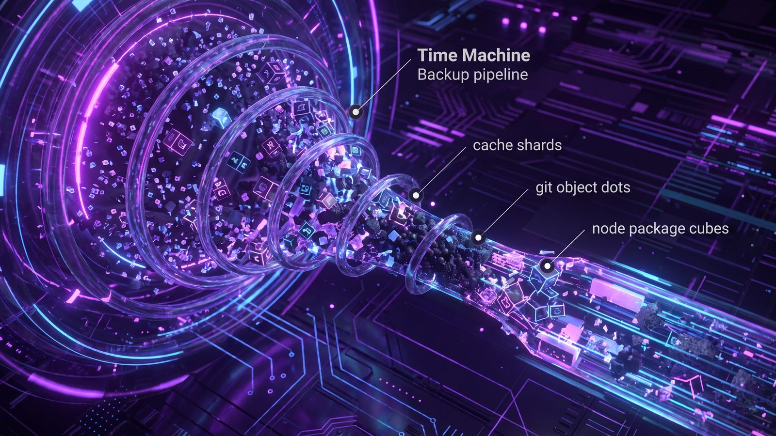 Abstract Mac backup pipeline overloaded by thousands of tiny dependency files